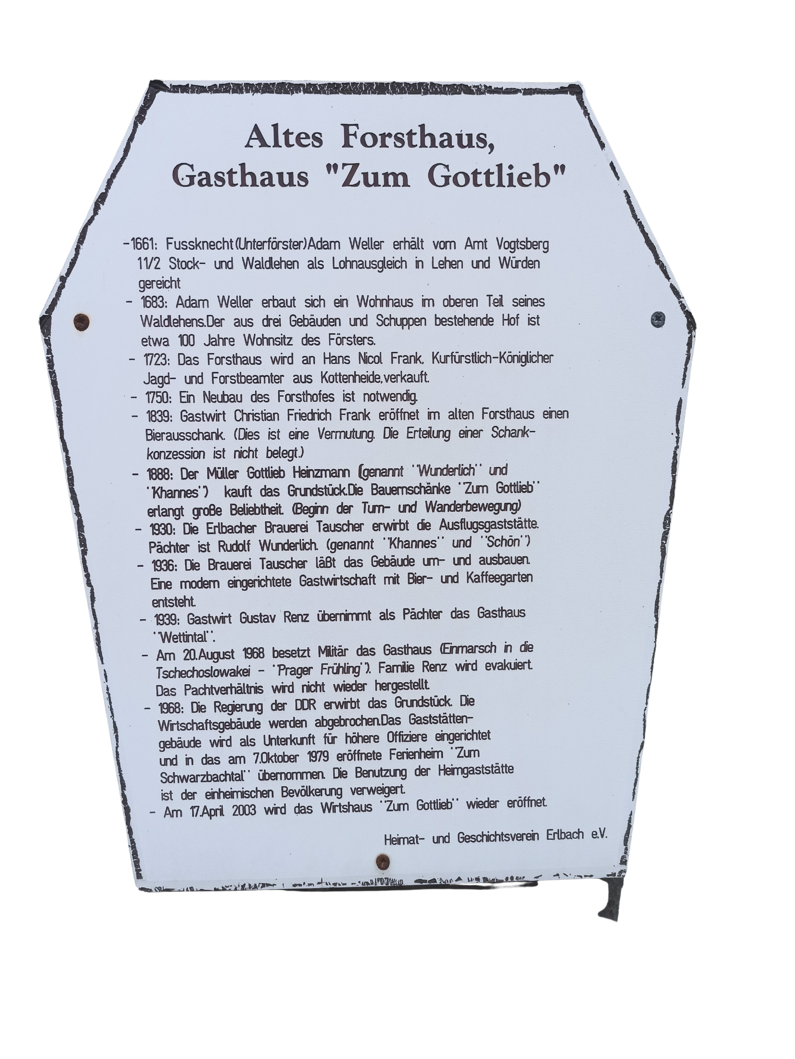 Gottlieb heritage plaque